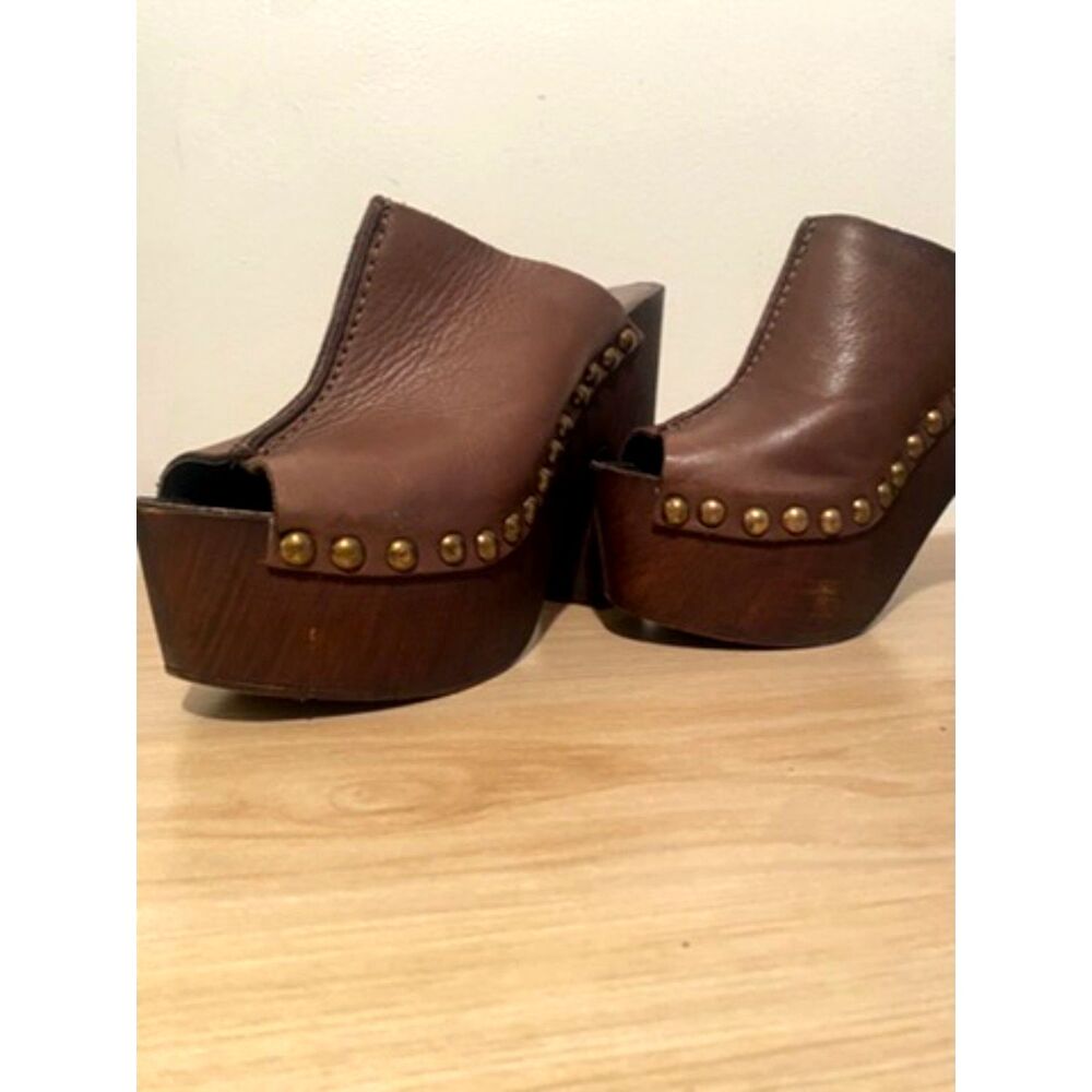 Charles David Platform Clogs – Brown Leather size 7 - Picture 5 of 8